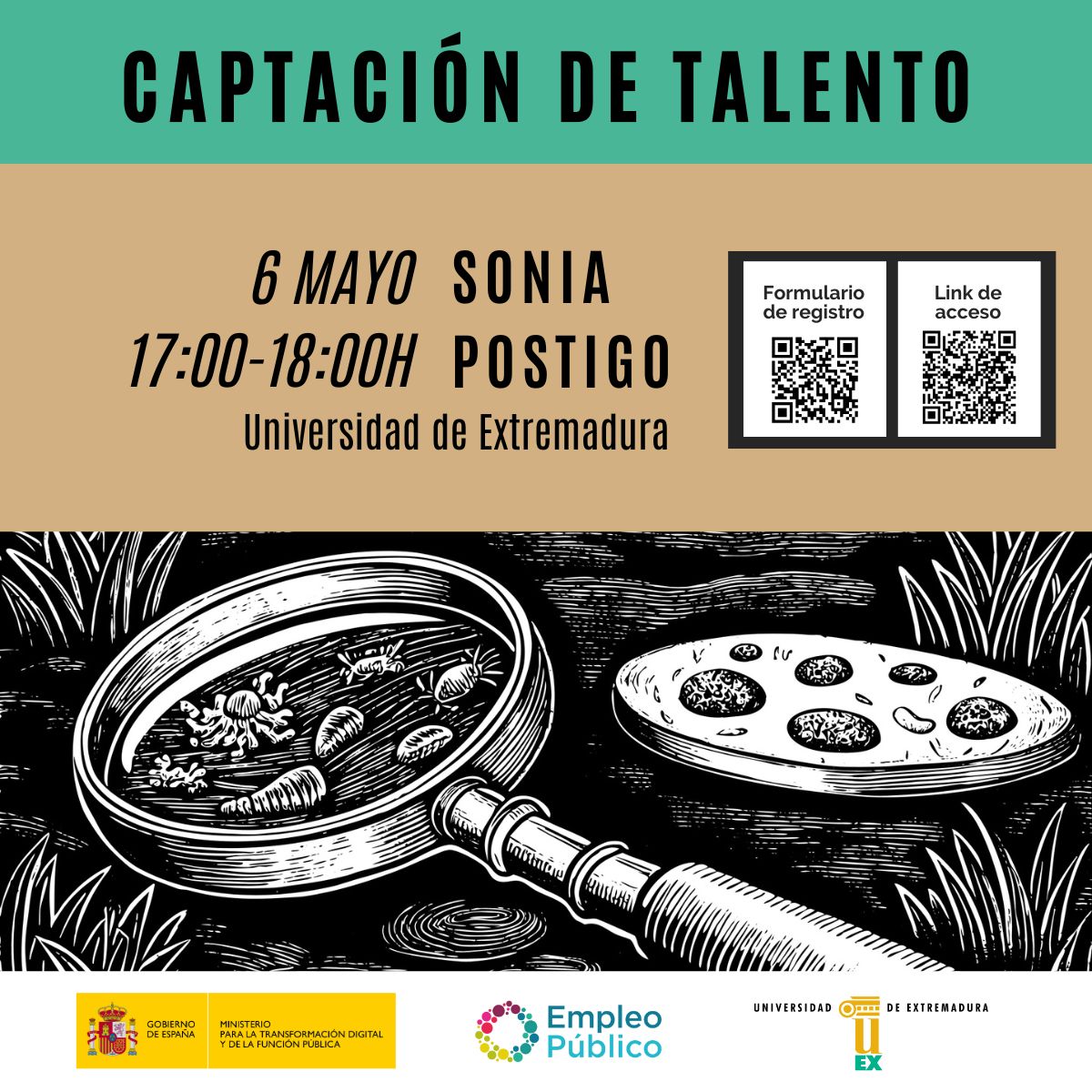 Cartel de Captación de Talento, Universidad de Extremadura, 6 de mayo Cartel de Captación de Talento, Universidad de Extremadura, 6 de mayo