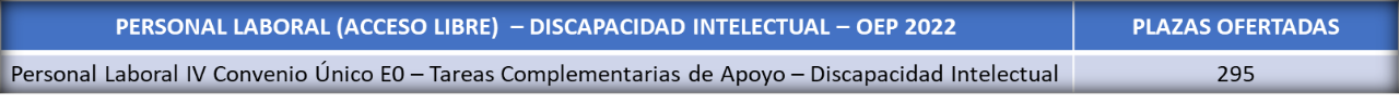 Discapacidad Personal Laboral OEP 2022