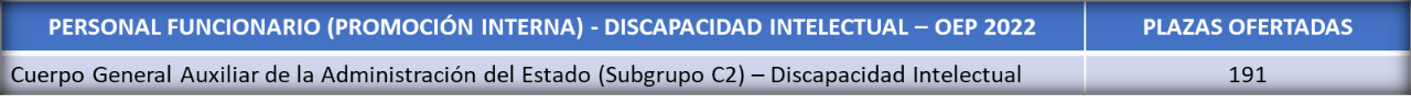 Discapacidad Personal Funcionario OEP 2022