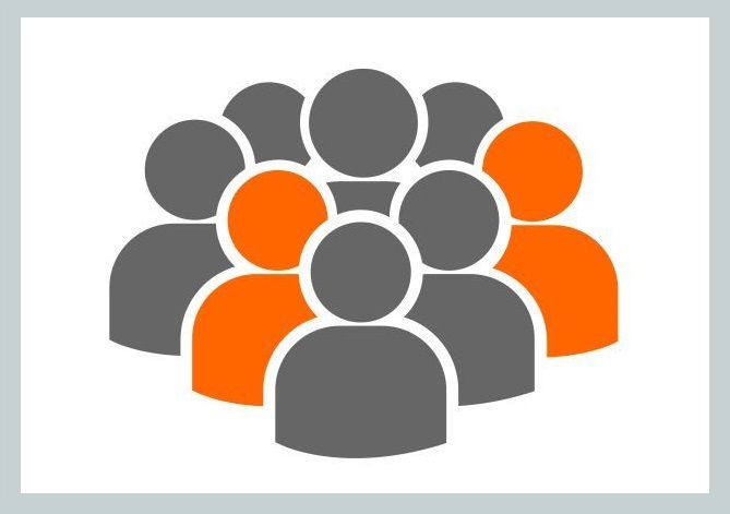 Imagen de Servicio Informa imagen esquemática de un grupo de personas en formato dibujo juntas