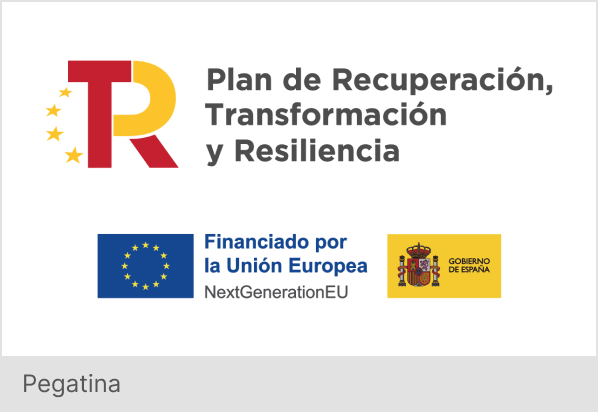 sticker with logo of the Recovery, Transformation and Resilience Plan