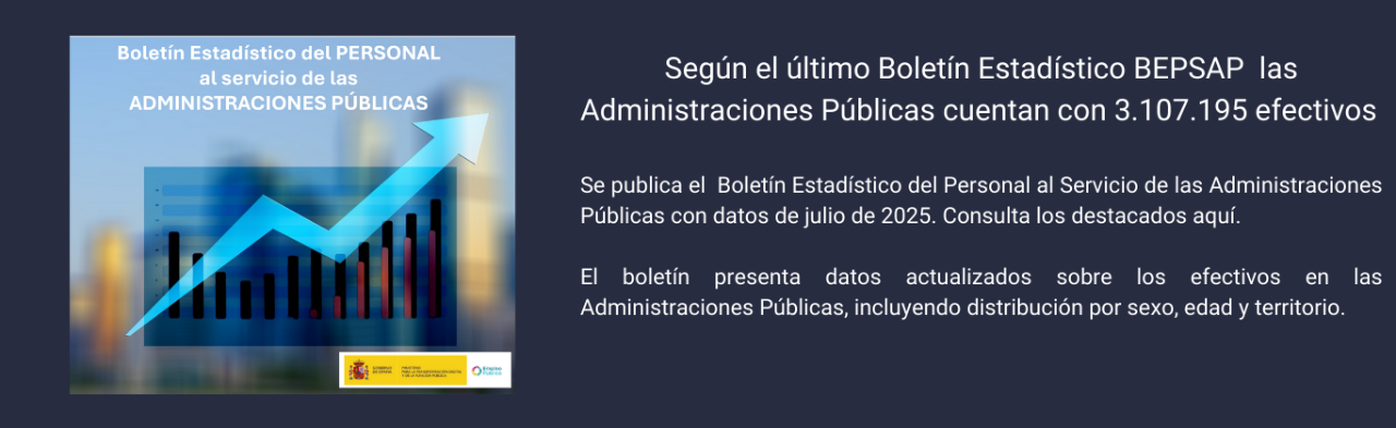 Publicado el Boletín Estadístico del personal al servicio de las Administraciones Públicas julio de 2025 abre en ventana nueva pdf