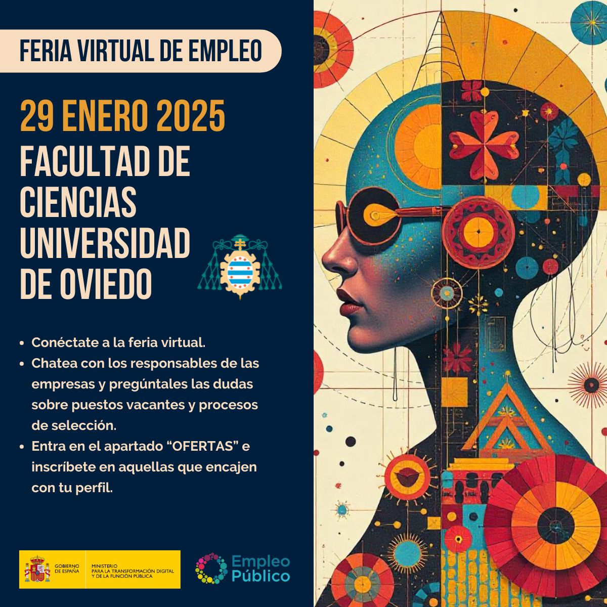Feria virtual de Empleo Público 29 de enero, Facultad de Ciencias de la Universidad de Oviedo