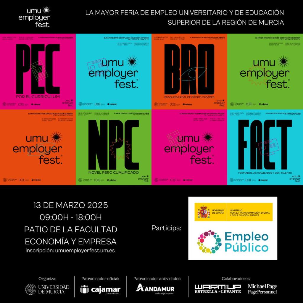 Feria de Empleo Universitario y de Educación Superior 13 de marzo, Región de Murcia