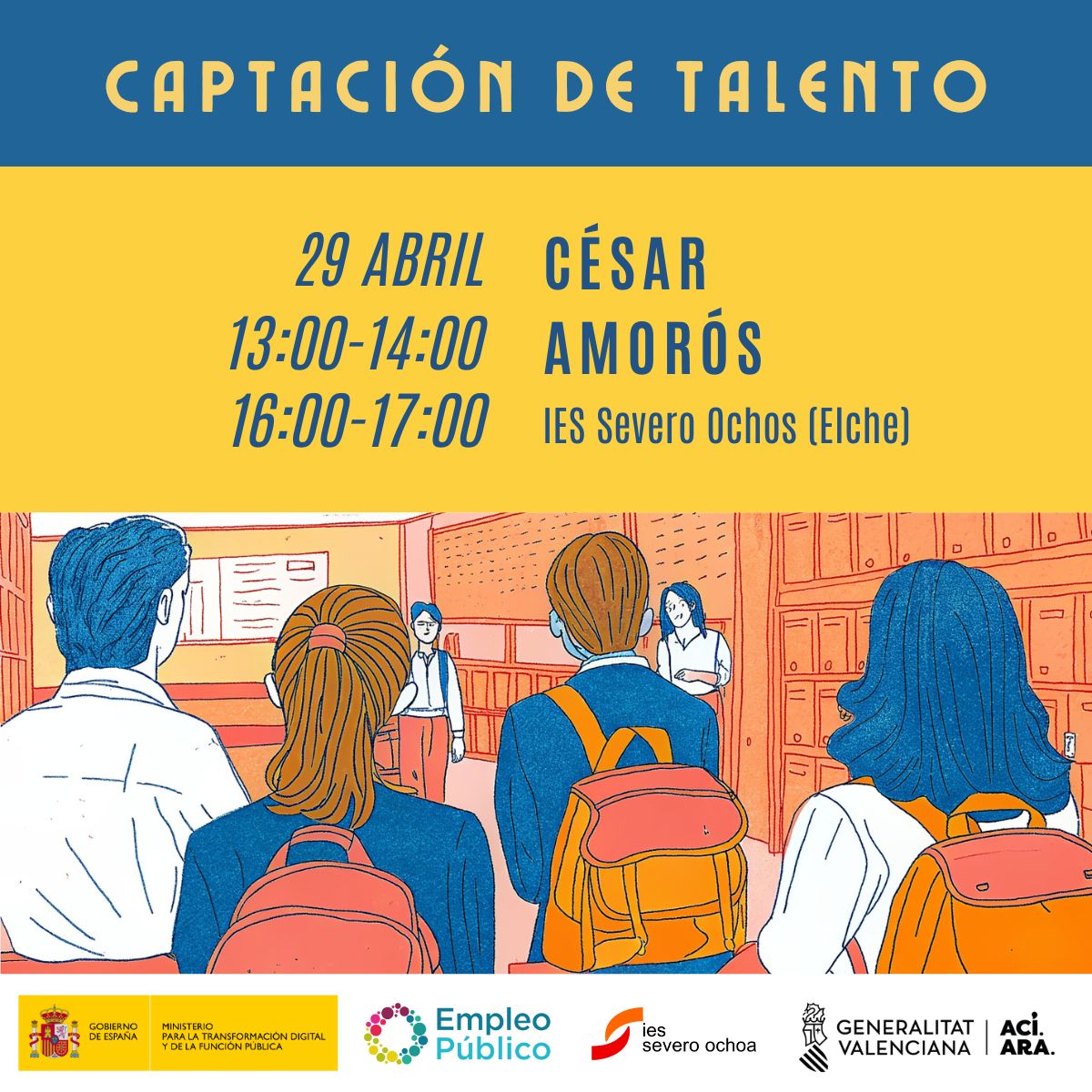cartel de Captación de Talento, IES Severo Ochoa, 29 de abril