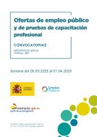 Ofertas de empleo público y de pruebas de capacitación profesional. Semana del 26.03.2025 al 01.04.2025 