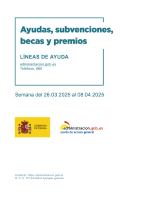 Ayudas, subvenciones, becas y premios. Semana del 26.03.2025 al 08.04.2025